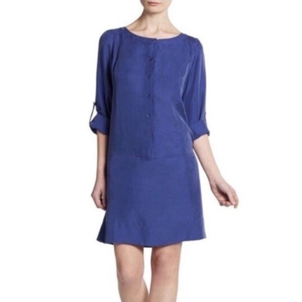 EILEEN FISHER 100% Silk BalletNK sand wash long sleeve shirt dress Lagenlook 1X